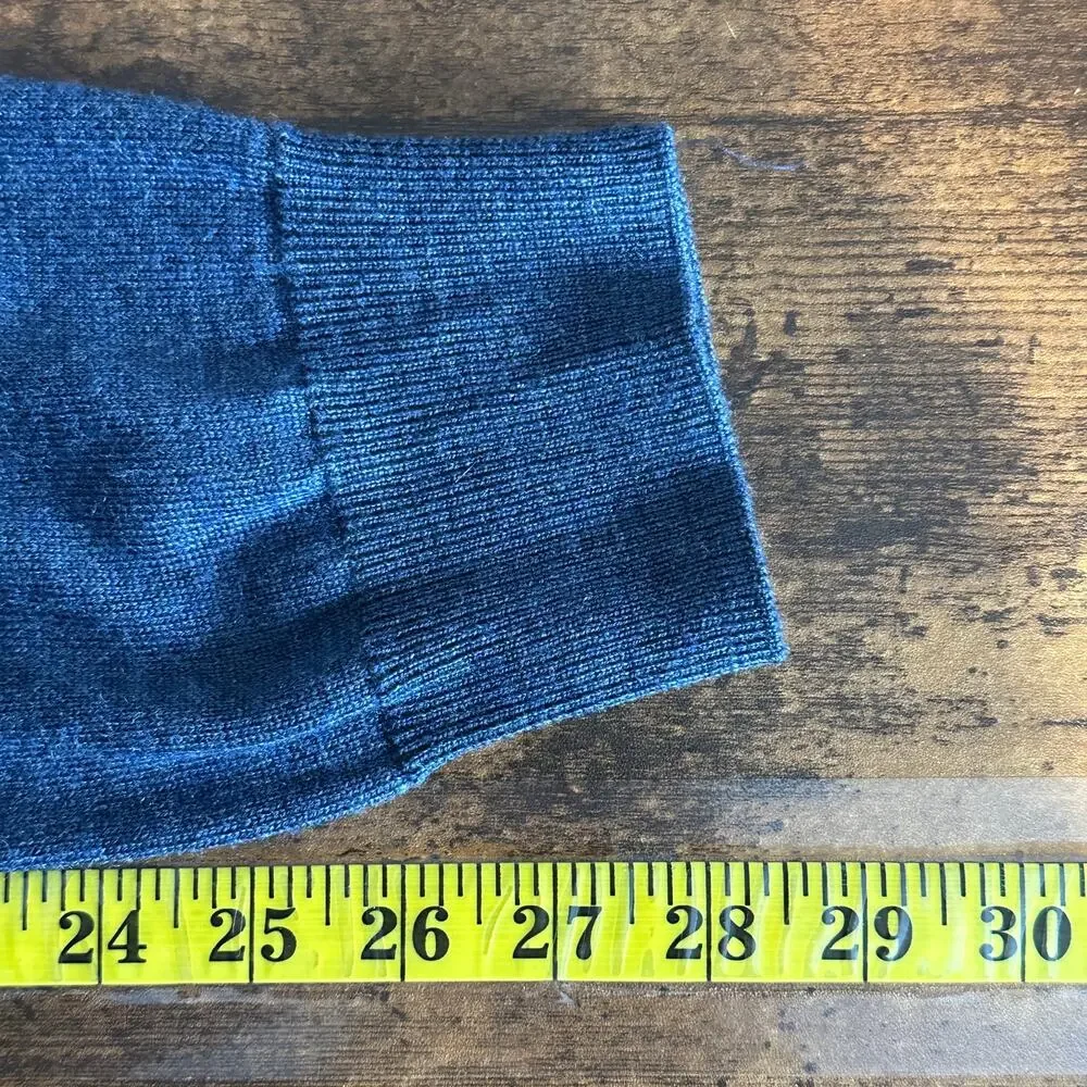 Joseph Abboud 100 Merino Wool Sweater XL Blue Quarter Zip Preppy Minimalist EUC